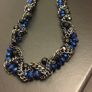 Royal blue and Black Statement Necklace